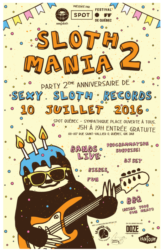 [Annonce] Sloth Mania 2 (Party de 2e anniversaire de Sexy Sloth Records)